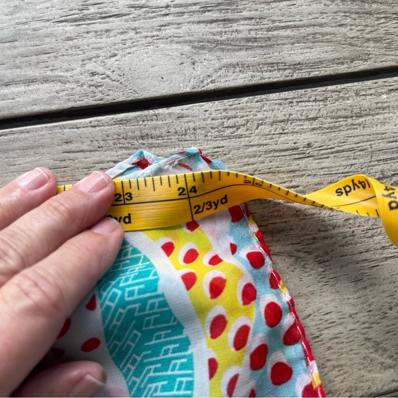 Colorful Polka Dot and Wave Patterned Silk Scarf - Picture 3 of 4